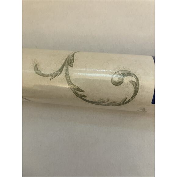 Village wallpaper double roll 5802533 green scroll beige. New Sealed Run‎ 19. ￼ - Picture 2 of 9